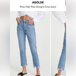 Agolde Riley High Rise Straight Crop Jeans